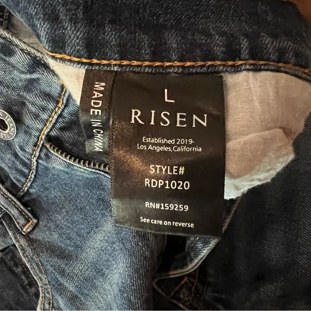 Risen High Waist Distressed Mom Jeans L - Picture 5 of 6